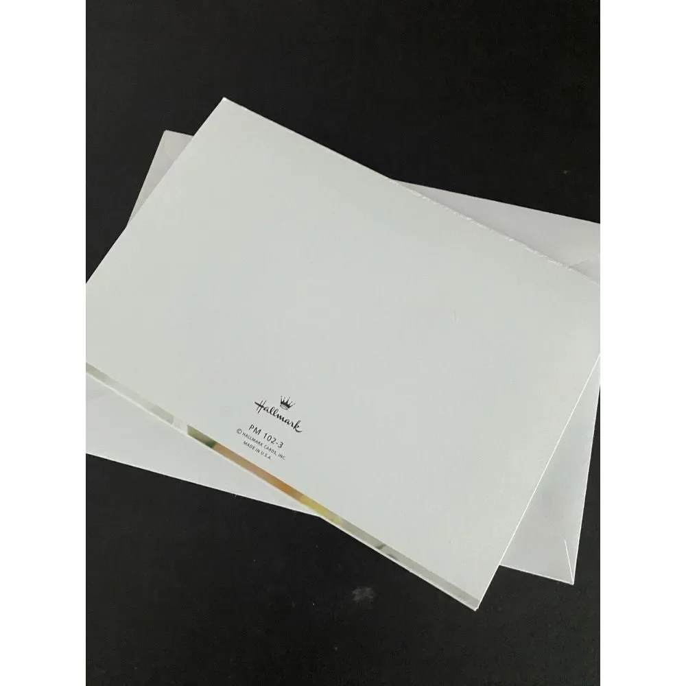 Hallmark Bridal Shower Ceremony Peach‎ Roses Embossed Blank Invitation Card